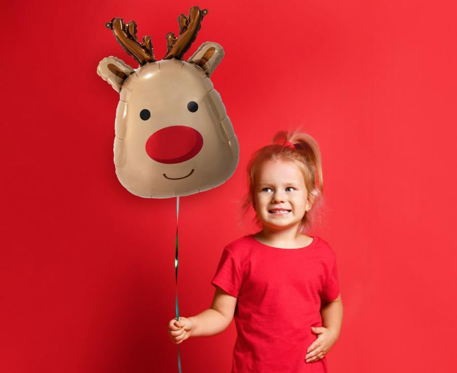 Ziemassvētku ziemeļbriedis, folijas balons 61 cm