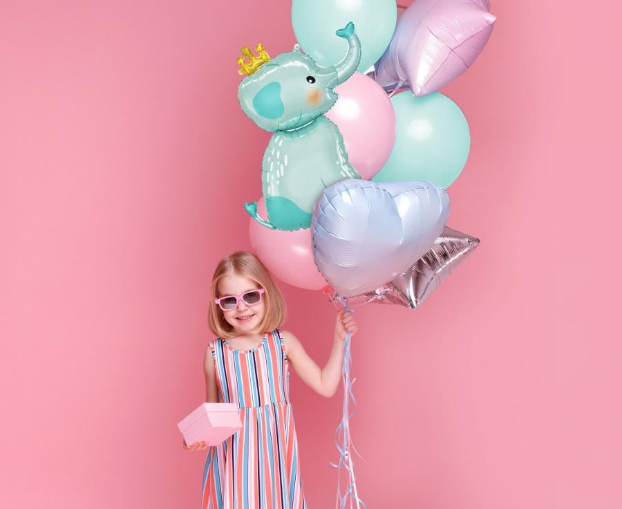 Folijas balons "Zilonis" ar kroni, 70 cm