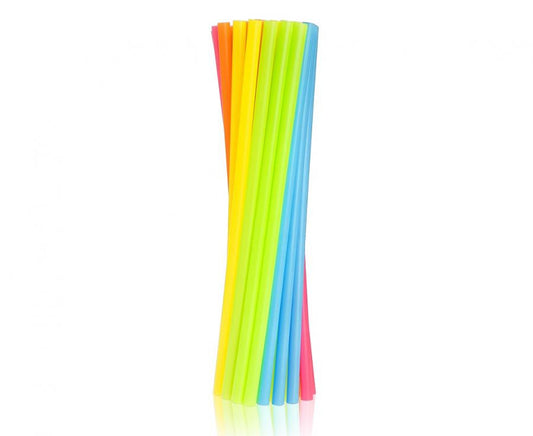 Krāsaini krāsaini plastmasas salmiņi 10 gab.