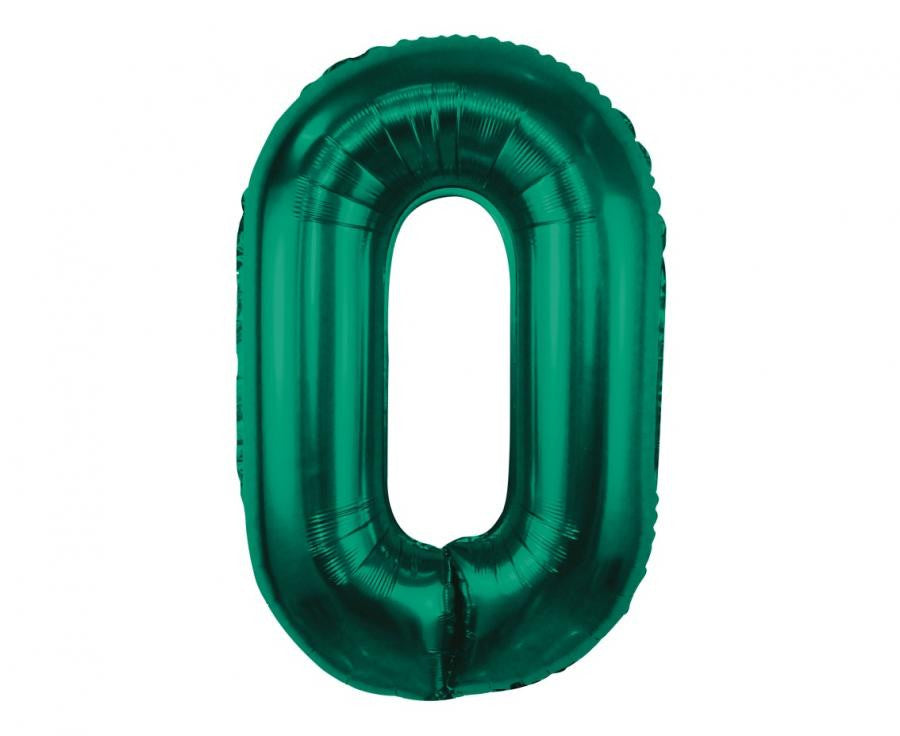 Folijas balons "Cipars B&C" pudeles krāsā, zaļš, skaitlis 0, 85 cm
