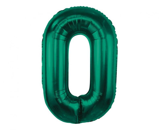 Folijas balons "Cipars B&C" pudeles krāsā, zaļš, skaitlis 0, 85 cm
