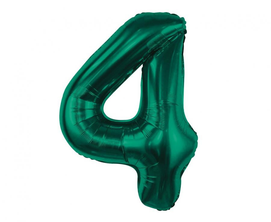Folijas balons "Cipars B&C" pudeles krāsā, zaļš, skaitlis 4, 85 cm