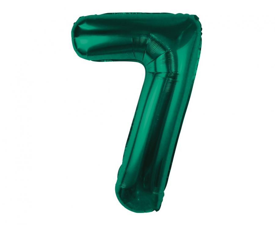 Folijas balons "Cipars B&C", 85 cm, pudeles zaļš, skaitlis 7