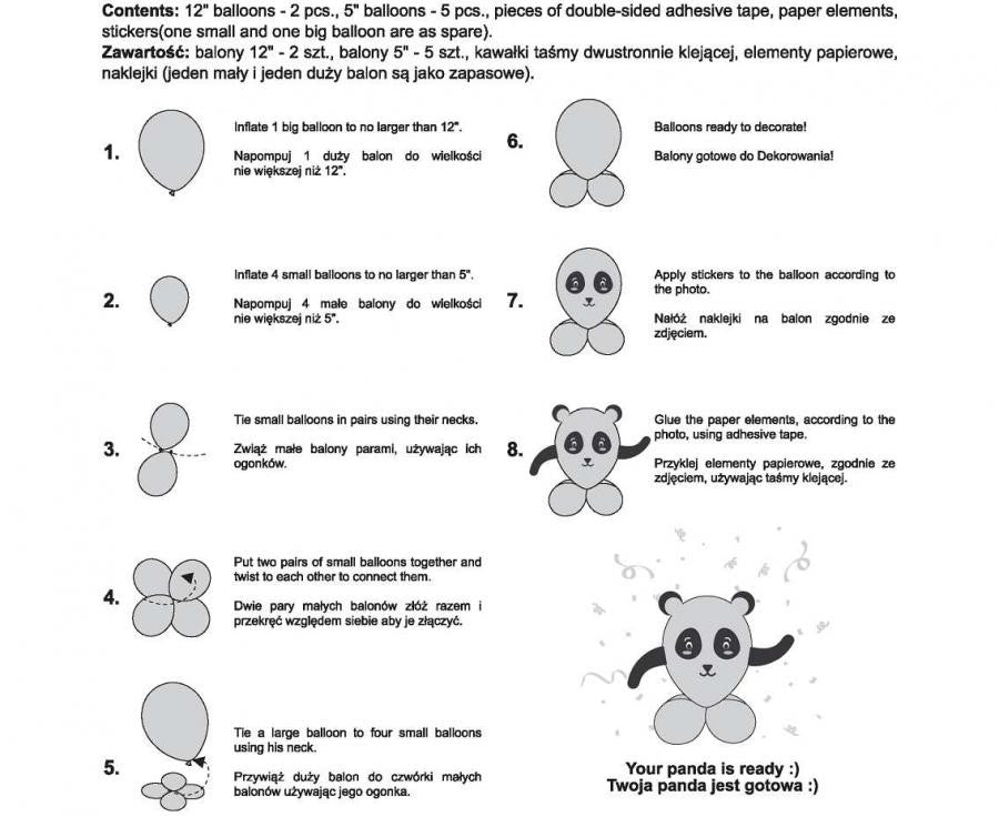Panda Mīlīgs Dzīvnieks Panda Mīlīgs Dzīvnieks Balons, balonu komplekts