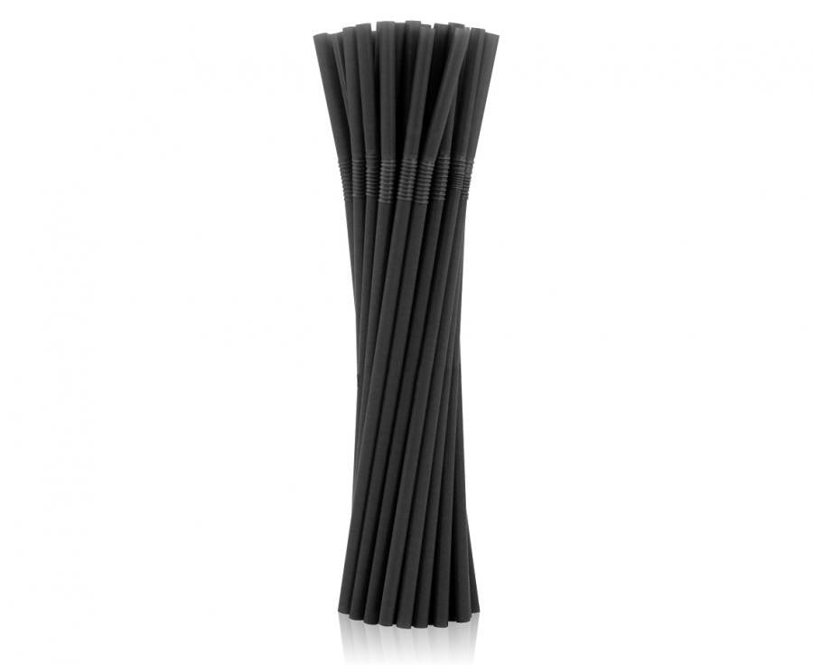 Krāsa Melna Melni plastmasas salmiņi 50 gab.