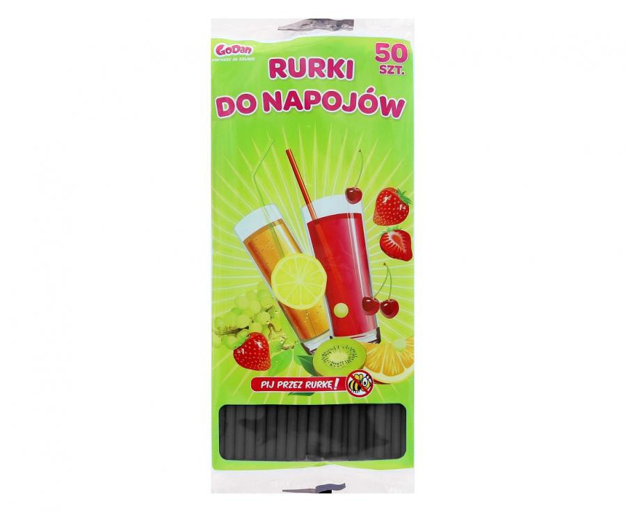 Krāsa Melna Melni plastmasas salmiņi 50 gab.