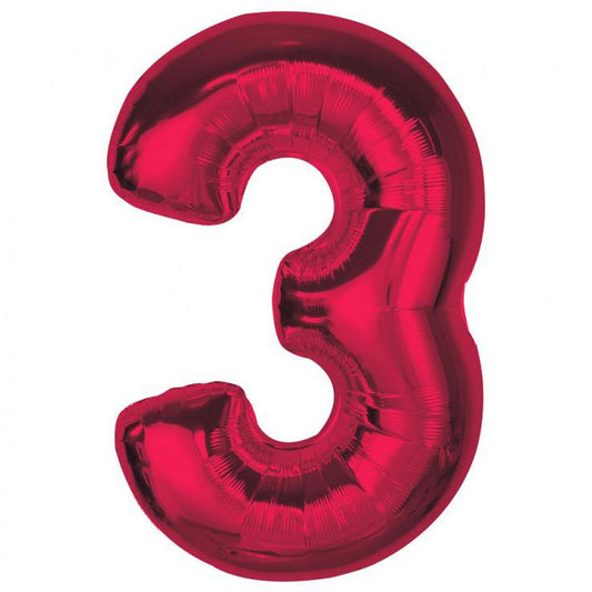 Folijas balons "Cipars sarkans", 92 cm