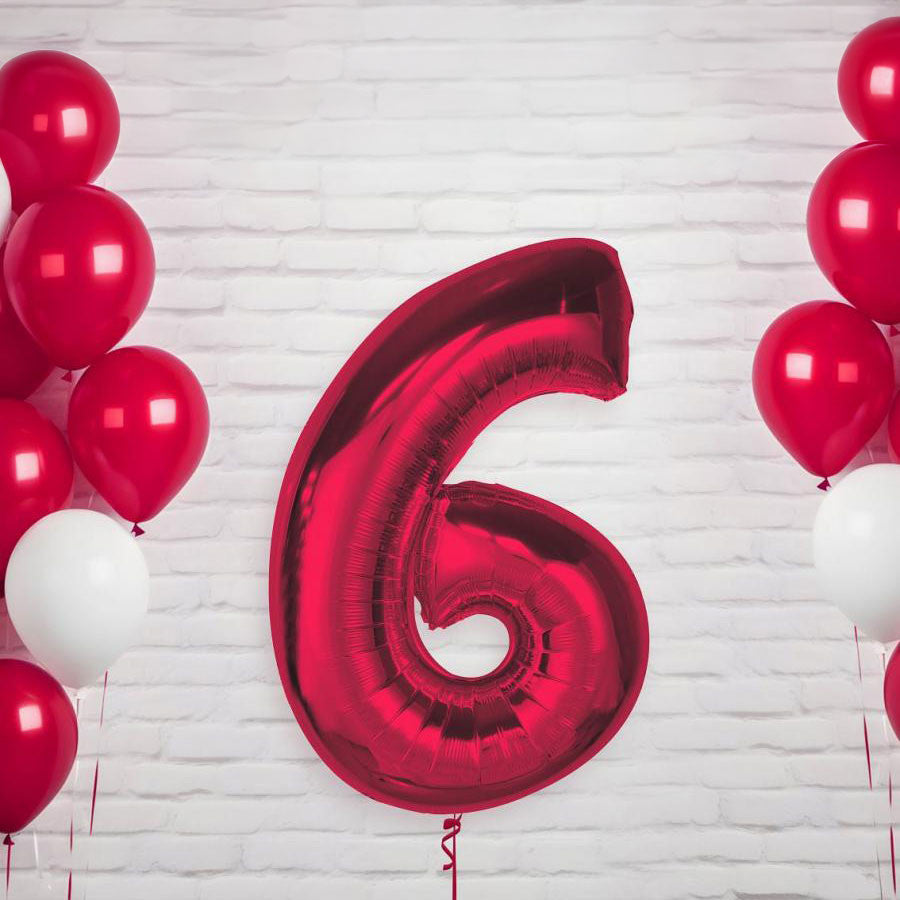 Folijas balons "Cipars sarkans", 92 cm