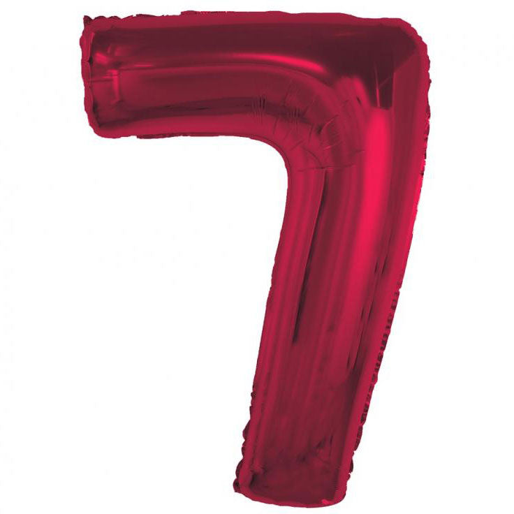 Folijas balons "Sarkans, skaitlis 7", 92 cm