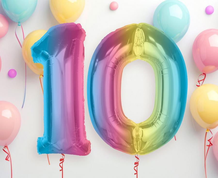 Krāsains folijas balons ar skaitli 0, 92 cm