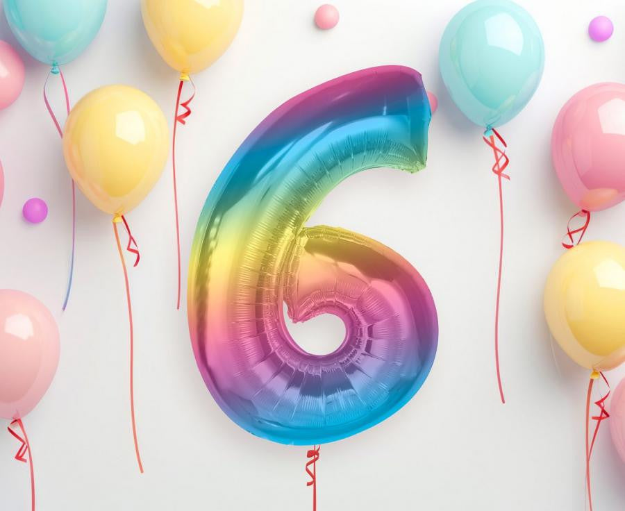 Krāsains folijas balons "Ciparu varavīksne" 92 cm