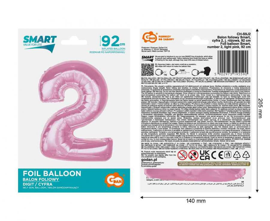 Folijas balons "Cipars 2", 92 cm