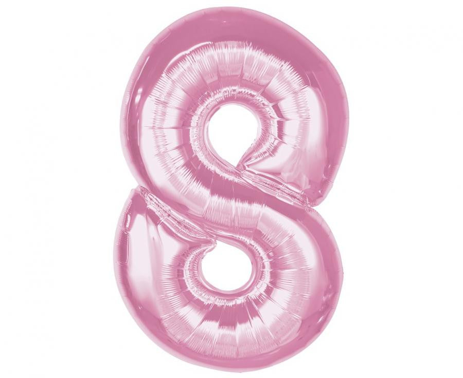 Folijas balons "Cipars 8", 92 cm, gaiši rozā