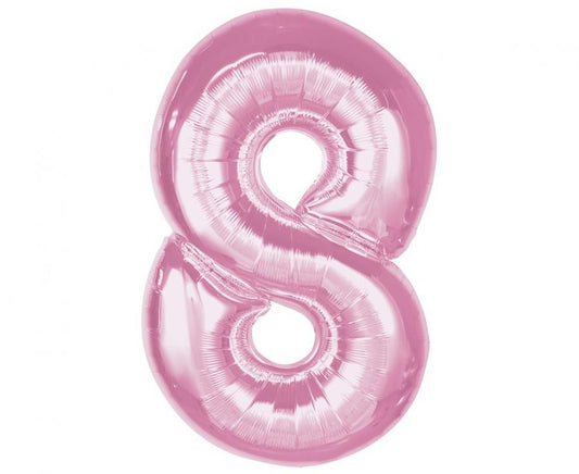Folijas balons "Cipars 8", 92 cm, gaiši rozā