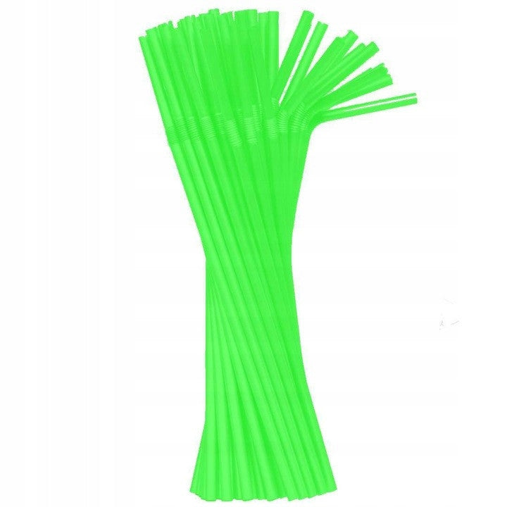 Zaļas krāsas plastmasas salmiņi 50 gab.