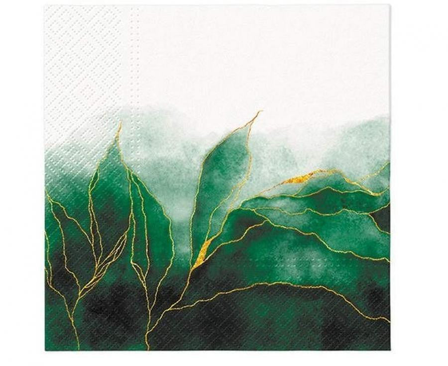 Krāsaina, zaļa, sapņu zaļa salvete, 20 gab., 33x33 cm