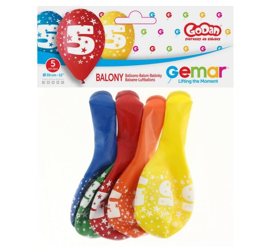 Daudz laimes dzimšanas dienā Zvaigzne Daudz laimes dzimšanas dienā 5 baloni, 5 gab. 12 collas (30 cm)