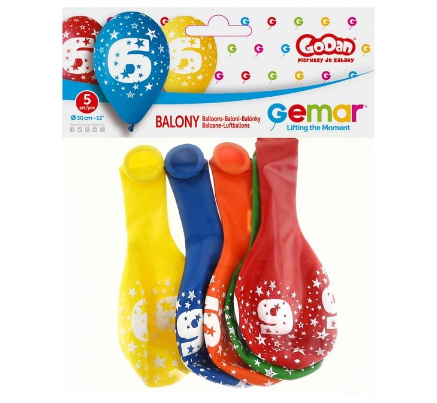 Daudz laimes dzimšanas dienā Zvaigzne Daudz laimes dzimšanas dienā 6 baloni, 5 gab. 12 collas (30 cm)