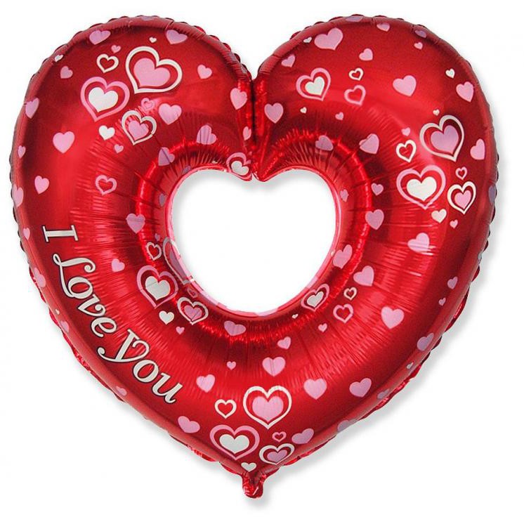 Folijas balons "Mīlestības sirds" 86 cm (WP)