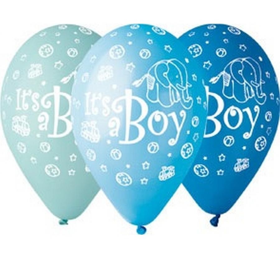 Krāsotājs "It's a Boy" zili baloni, 5 gab., 12 collas (30 cm)