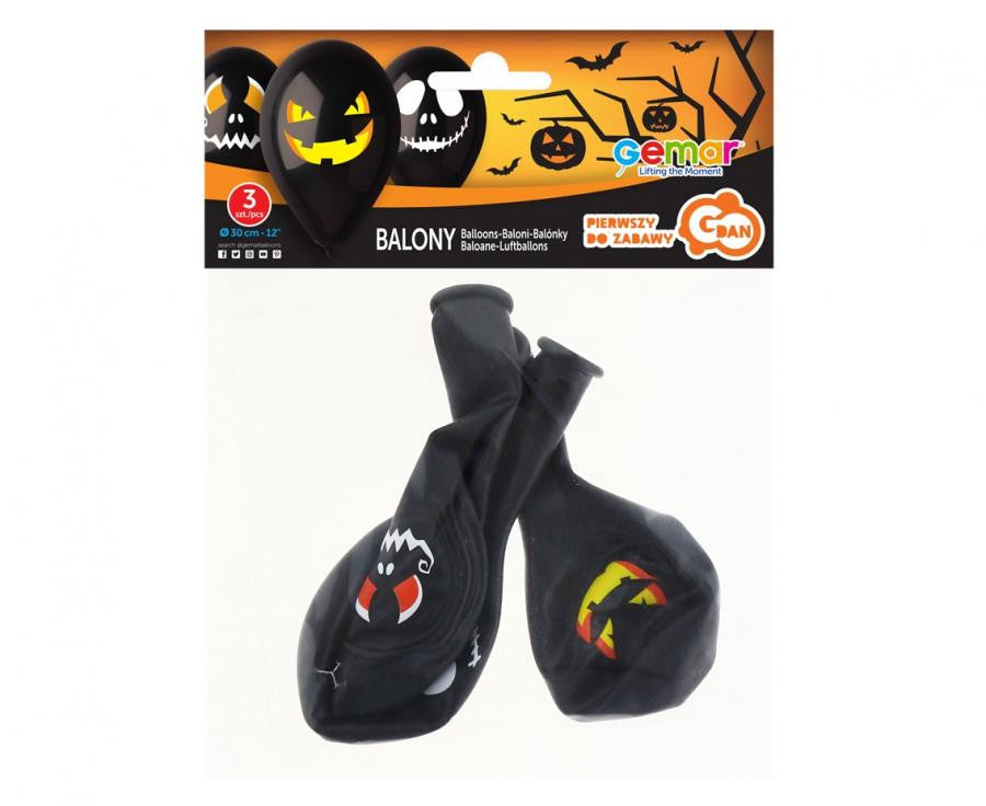 Helovīna gaisa baloni, 3 baloni, 12 collas (30 cm)