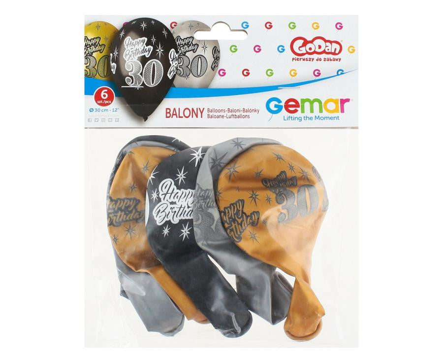 Daudz laimes dzimšanas dienā! Daudz laimes dzimšanas dienā! 30 metāliski baloni, 6 gab. 12 collas (30 cm)