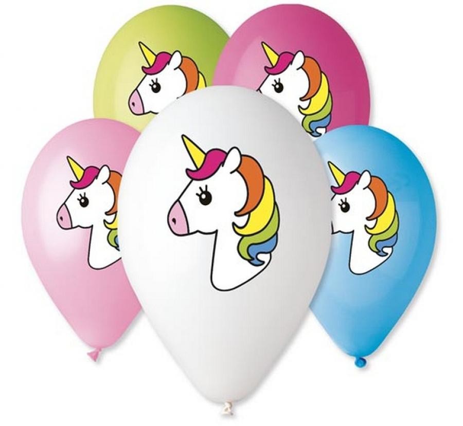 Vienradzis Vienradzis Daudzkrāsains balons, 5 gab. 12 collas (30 cm)