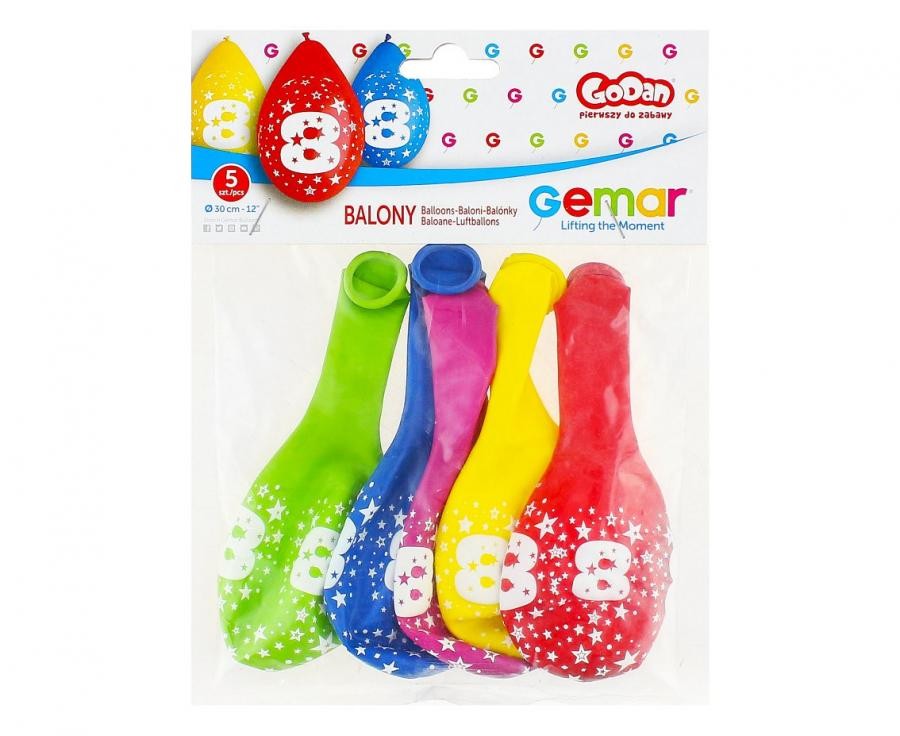 Daudz laimes dzimšanas dienā zvaigzne Daudz laimes dzimšanas dienā 8 piekaramie baloni, 5 gab. 12 collas (30 cm)