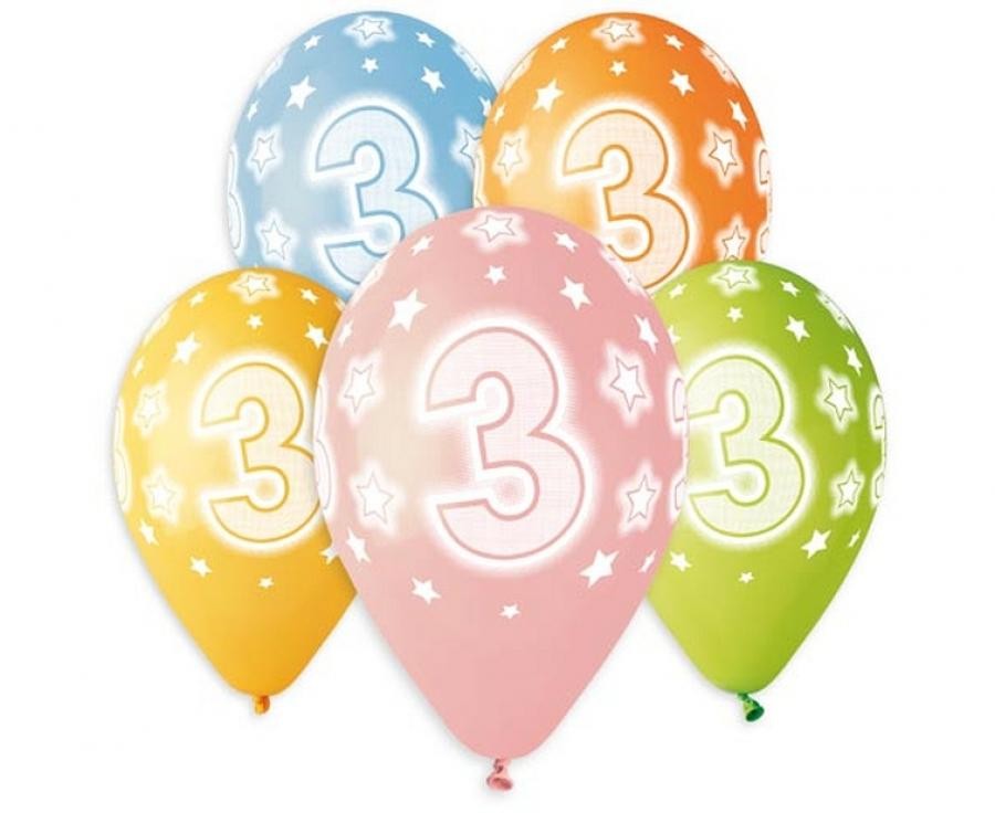 Daudz laimes dzimšanas dienā Zvaigzne Daudz laimes dzimšanas dienā 3 baloni, 5 gab. iepakojumā 13 collas (33 cm)