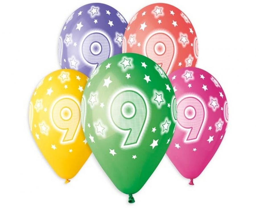 Daudz laimes dzimšanas dienā zvaigzne Daudz laimes dzimšanas dienā 9 baloni, 5 daļu komplekts 13 collas (33 cm)