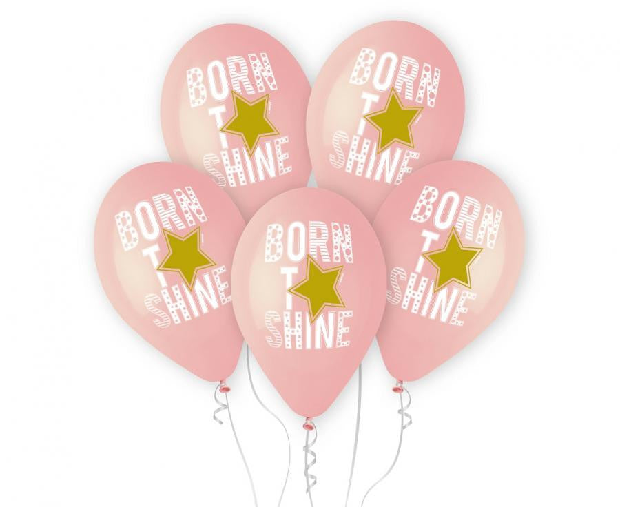 Baby Born to Shine rozā balonu komplekts, 5 gab., 13 collas (33 cm)