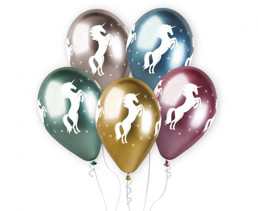 Vienradzis Vienradzis Spīdīgs, balons, 5 daļu komplekts 13 collas (33 cm)