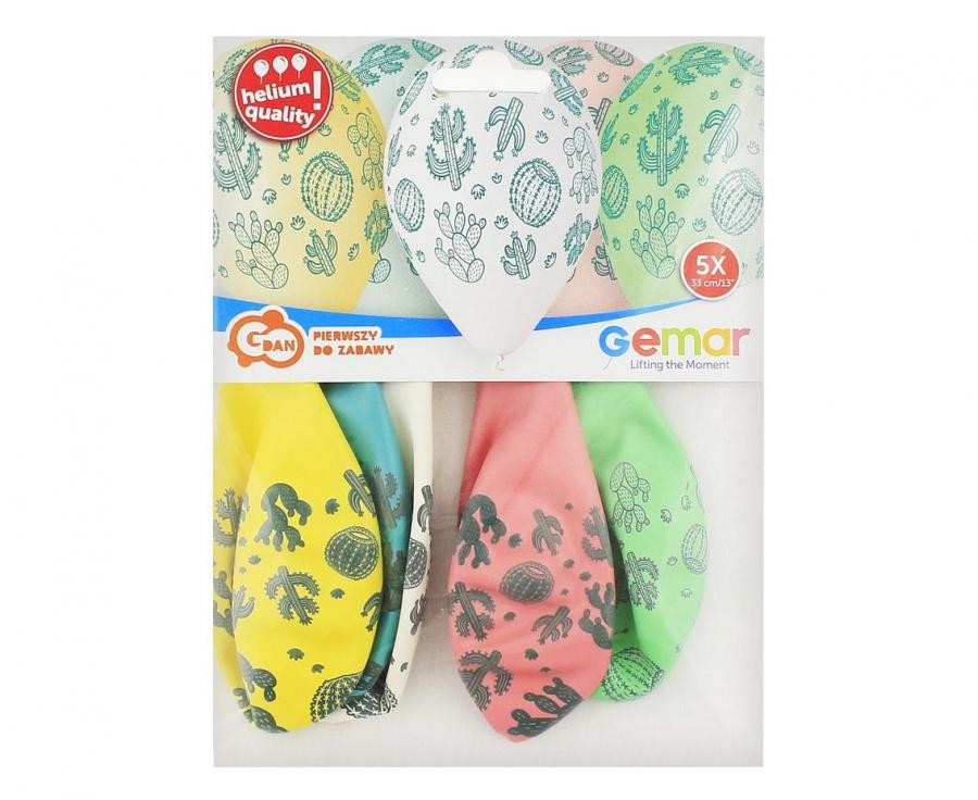 Kaktusa dzeloņainais kaktuss, balons, 5 gab. 13 collas (33 cm)