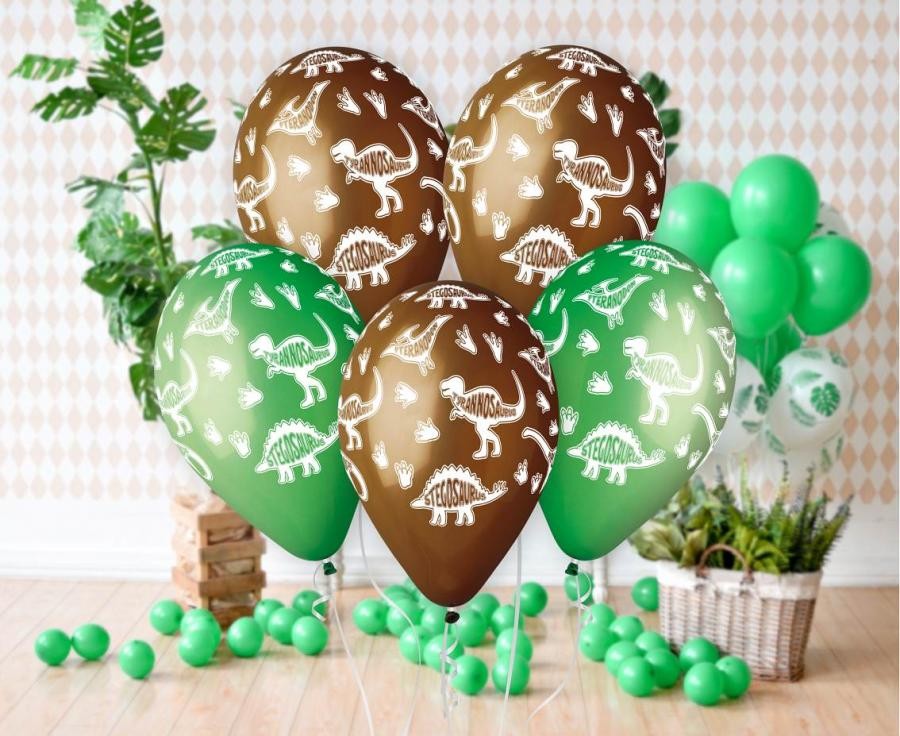 Dinozaurs Dinozaurs Stegosaurus, balons, 5 gab. 13 collas (33 cm)