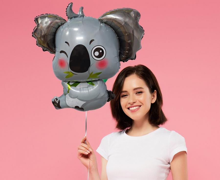 Folijas balons "Dzīvnieki" ar pelēku koalu figūriņu, 66 cm