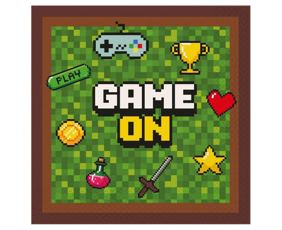 Gamer Game On salvešu komplekts 20 gab. 33x33 cm
