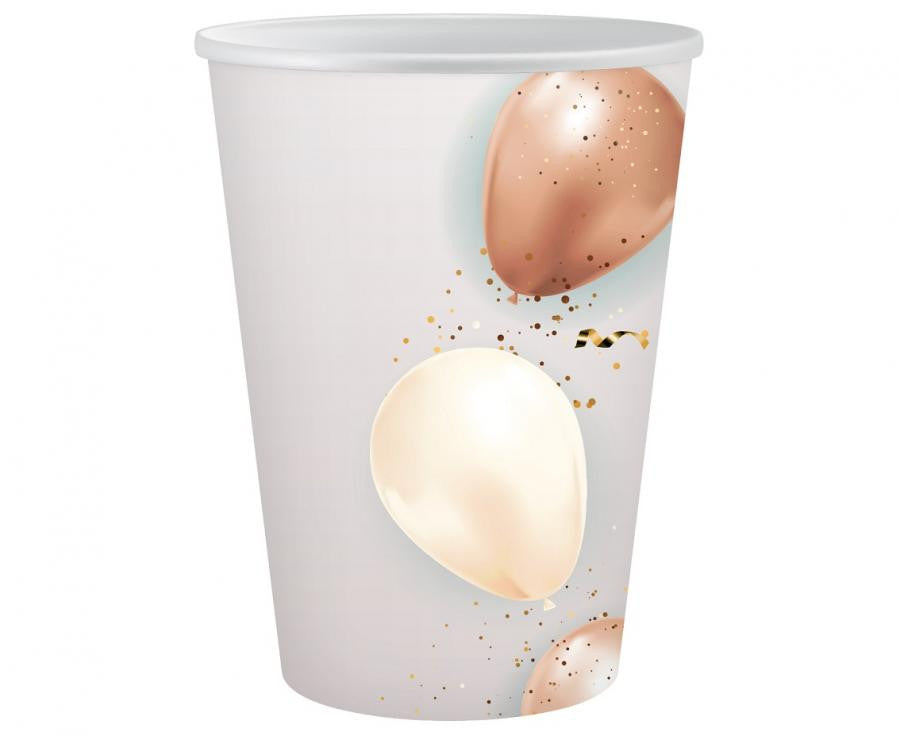Daudz laimes dzimšanas dienā baloni Papīra krūzītes 6 gab. 250 ml