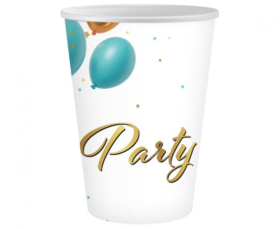 Ballīšu balonu papīra krūzīšu komplekts, 6 gab., 250 ml