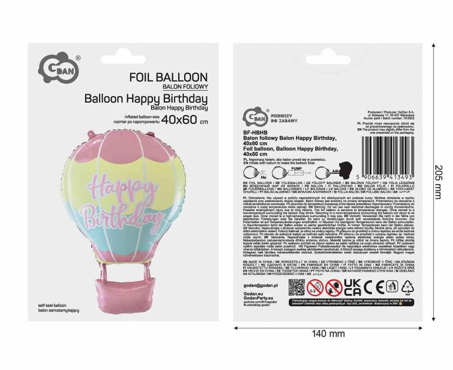 Daudz laimes dzimšanas dienā balons Folijas balons dzimšanas dienā 60 cm