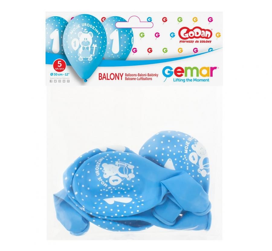 Daudz laimes dzimšanas dienā! Mana pirmā dzimšanas diena! Balons, 5 balonu komplekts, 12 collas (30 cm)