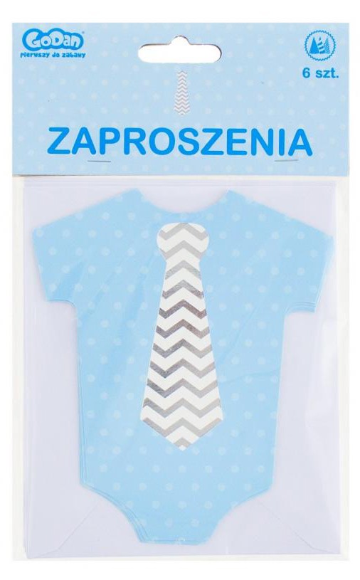 Zils ielūgumu komplekts ar mazuli, mazu zēnu, 6 gab.