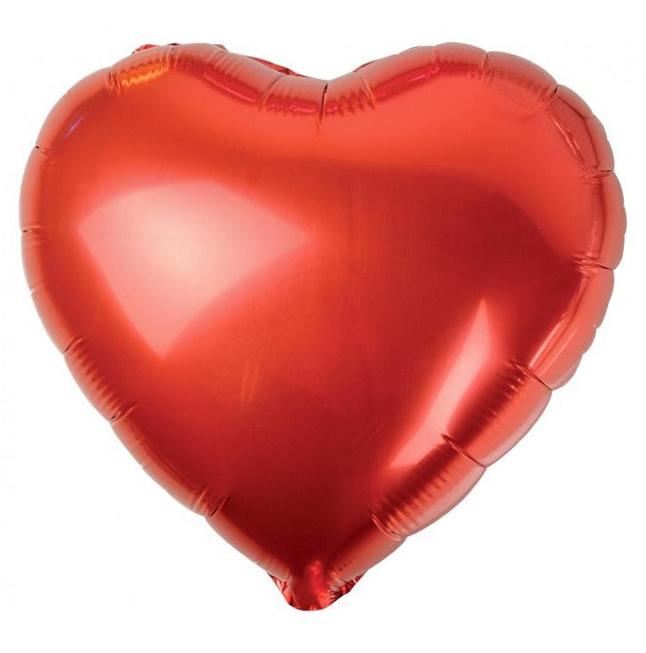 Satīna sarkana sirds formas folijas balons 36 cm