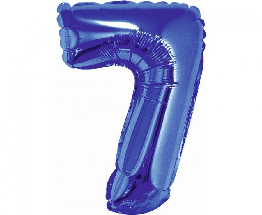 Folijas balons "Cipari zili", zils mini ciparu 7, 35 cm