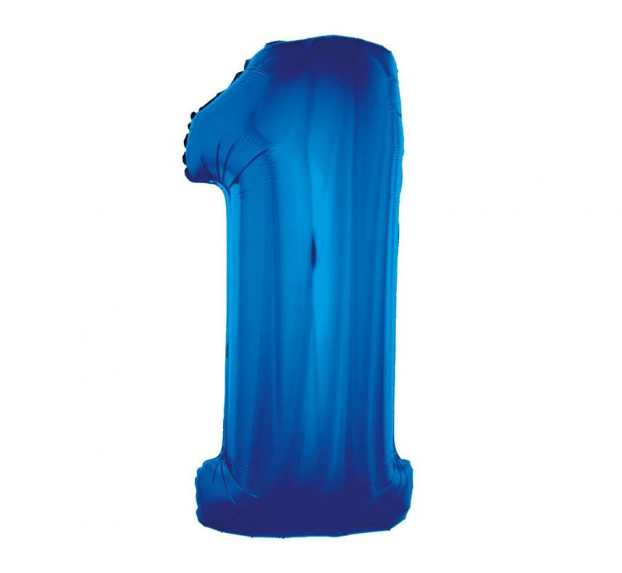 Folijas balons "Cipars B&C", 92 cm, zils, zils, skaitlis 1