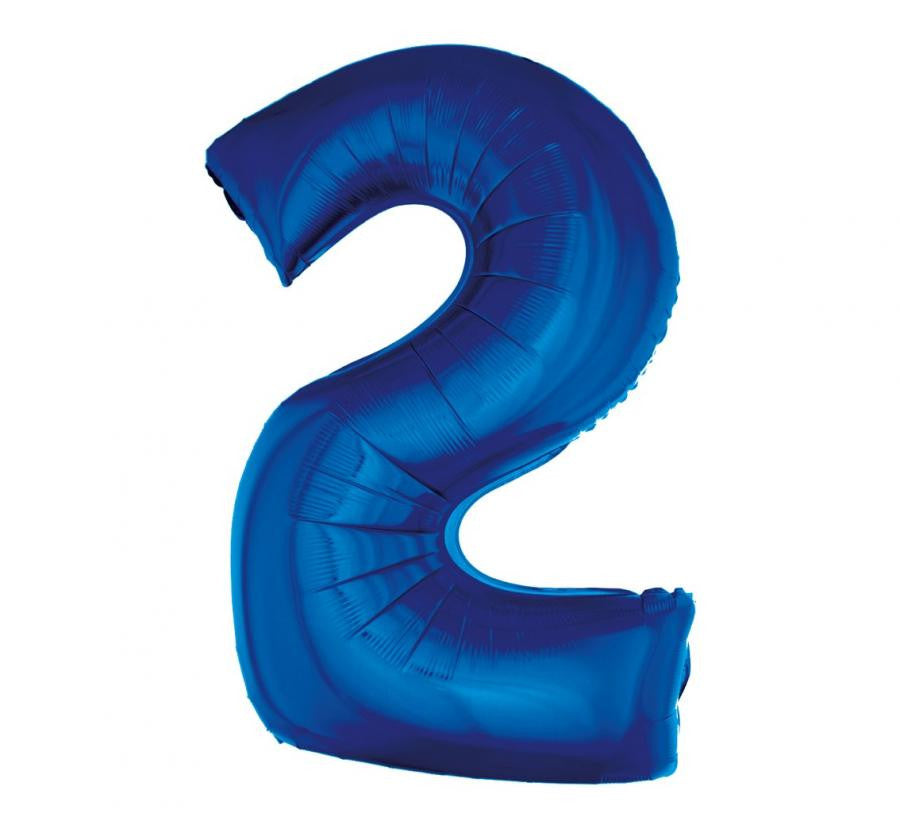 Folijas balons "Cipars B&C", 92 cm, zils, zils, skaitlis 2