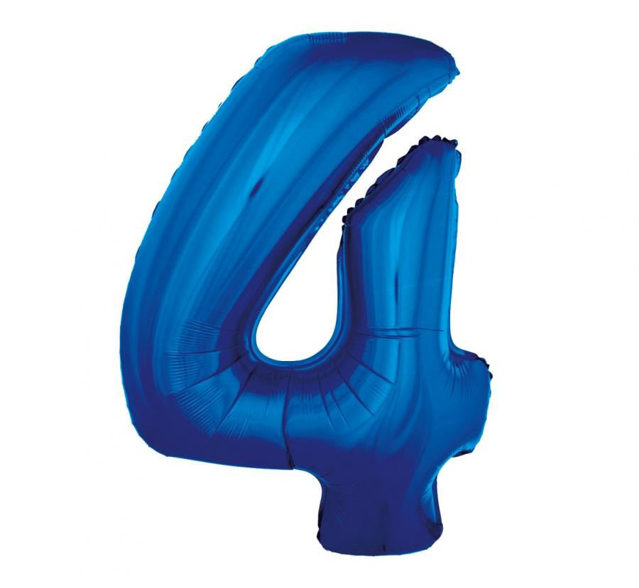 Folijas balons "Cipars B&C", 92 cm, zils, zils, skaitlis 4