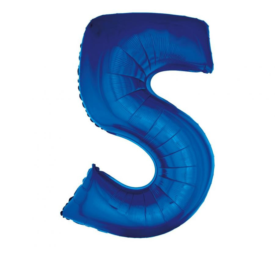 Folijas balons "Cipars B&C" ar zilu skaitli 5, 92 cm