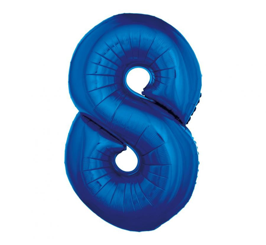 Folijas balons "Cipars B&C", 92 cm, zils, zils, skaitlis 8