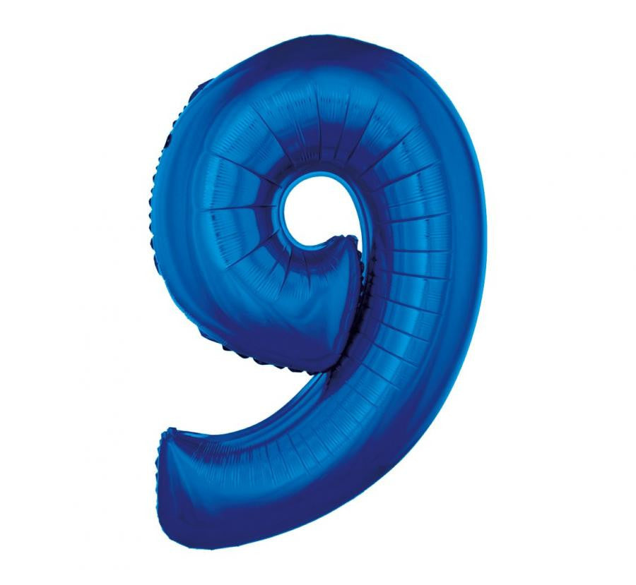 Folijas balons "Cipars B&C", 92 cm, zils, zils, skaitlis 9