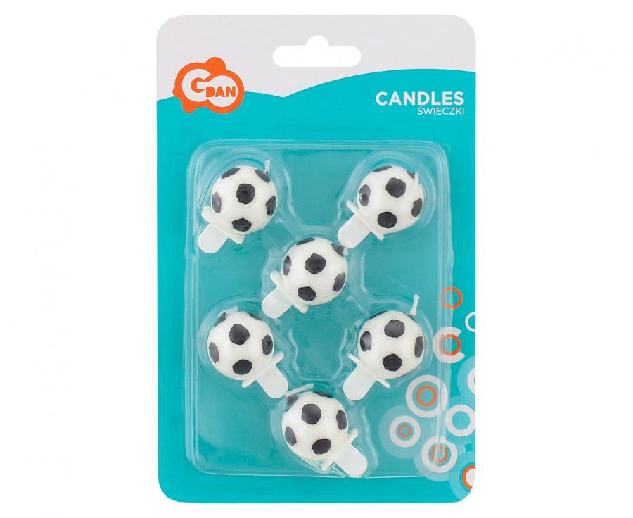 Futbola bumba, kūkas sveču komplekts (6 gab.)
